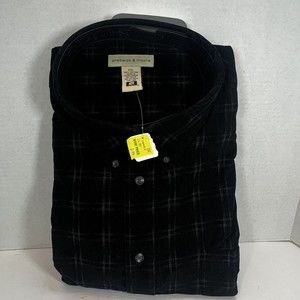 Vintage Preswick & Moore Button Down Shirt Adult XXL  Black Plaid Cotton Men NWT
